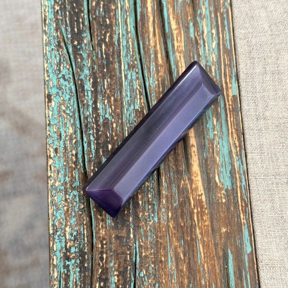 Vintage Moonglow Thermoset Plastic Bar Brooch Pin Violet Purple 2 5/16" - Picture 6 of 14